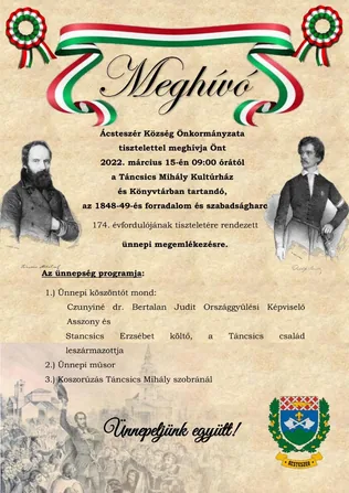 Meghívó ünnepi megemlékezésre borítóképe