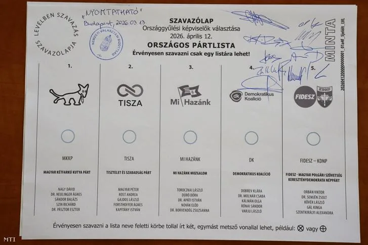 Szavazólap minták